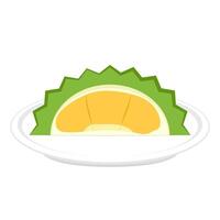 Durian cartoon . Durian on white background. Durian logo design. vector
