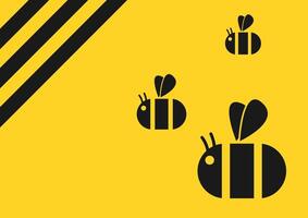 Bee logo design. Bee . bee cartoon character design. free space for text. vector
