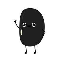 Black turtle bean character design. Black turtle bean on white background. vector