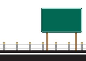 Blank freeway sign isolated on white background. free space for text. Road traffic sign. Blank board with place for text.Mockup. vector