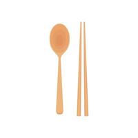 Chopsticks and spoon . chopsticks and spoon on white background. vector