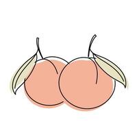 Peach . Peach heart . Peach on white background. Peach logo design. vector