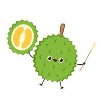 Durian character design. Durian on white background. Durian cartoon . vector