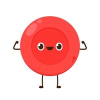 Red Blood Drop Cartoon Character. Illustration Flat Design Isolated On Transparent Background. Red Blood Cell Mascot. vector