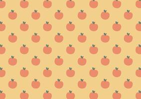 Peach and Heart pattern background. Doodle peach with leaves icon. Peach fruit in shape of heart isolated on white background. Farm, natural food, fresh fruits. vector