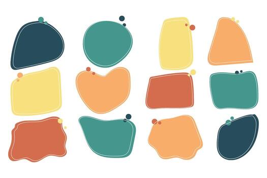 various frame textbox, doodle style. hand drawn. shapes vector