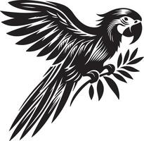 A silhouette of a parrot in style. vector