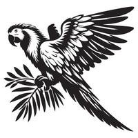 A silhouette of a parrot in style. vector