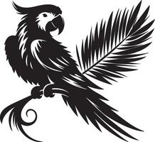 A silhouette of a parrot in style. vector