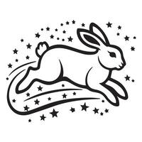 A silhouette of a rabbit in style. vector