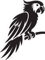 A silhouette of a parrot in style. vector