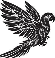 A silhouette of a parrot in style. vector