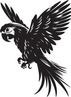 A silhouette of a parrot in style. vector