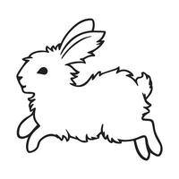 A silhouette of a rabbit in style. vector