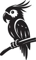 A silhouette of a parrot in style. vector