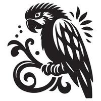 A silhouette of a parrot in style. vector