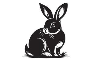 A silhouette of a rabbit in style. vector