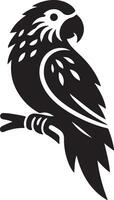 A silhouette of a parrot in style. vector