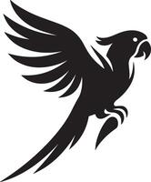 A silhouette of a parrot in style. vector