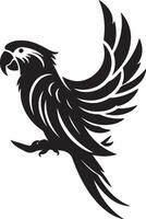 A silhouette of a parrot in style. vector