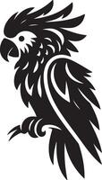 A silhouette of a parrot in style. vector