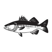 A silhouette of a fish in style. vector