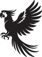 A silhouette of a parrot in style. vector