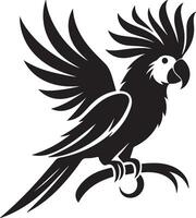 A silhouette of a parrot in style. vector