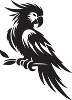 A silhouette of a parrot in style. vector
