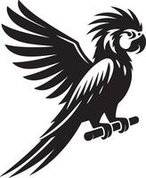 A silhouette of a parrot in style. vector