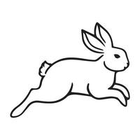 A silhouette of a rabbit in style. vector