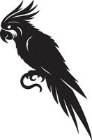 A silhouette of a parrot in style. vector