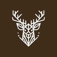 Geometric Deer Head Design vector