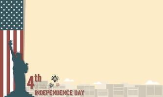 Independence Day of USA template. 4th of July with copy space area vector