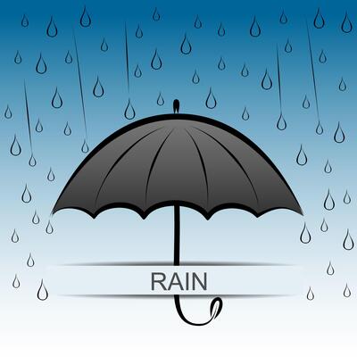 Umbrella and rain illustration