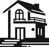 House silhouette with trees on background flat illustration, Minimal House on white background vector