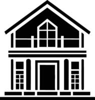 House silhouette with trees on background flat illustration, Minimal House on white background vector