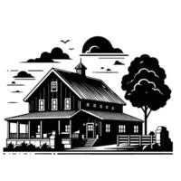 Traditional Japanese House silhouette on white background vector