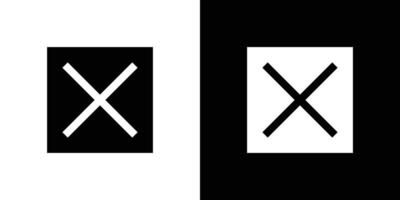 Cross mark icon in square vector