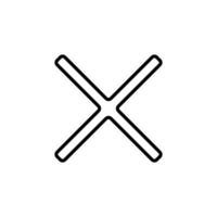 Cross line icon for website and app vector