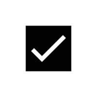 Check mark icon. Tick symbol in square vector