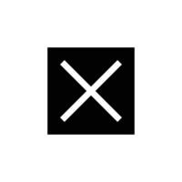 Cross mark icon in square vector
