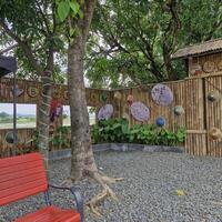 There is plenty of space in the backyard with bamboo fence. It is appropriate for throwing a camping party photo