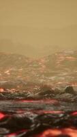 campos de lava al final de la erupción del volcán video