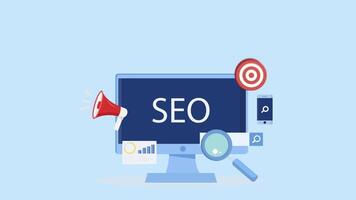 Digital marketing, web traffic growth with arrow and SEO optimization video