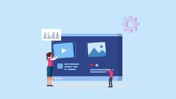 Digital marketing, web traffic growth with arrow and SEO optimization video