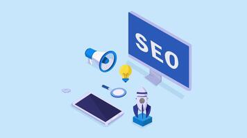 Digital marketing, web traffic growth with arrow and SEO optimization video