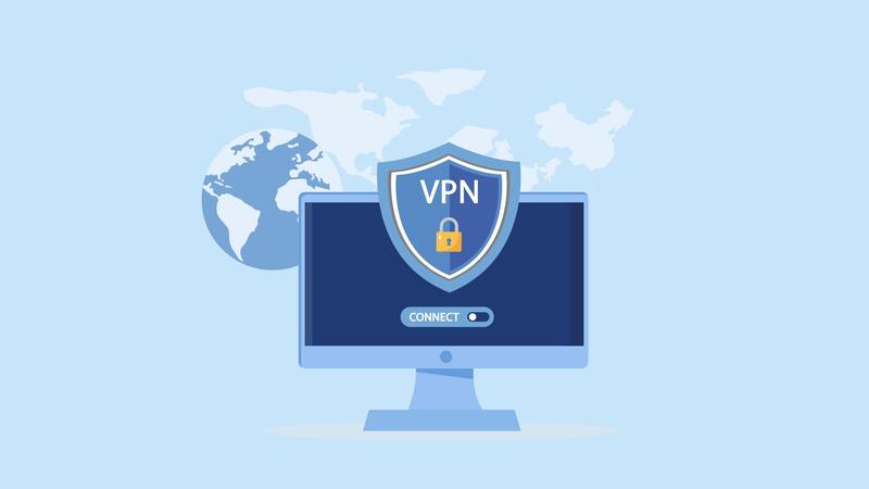 VPN protection. Devices connected to protected vpn server. VPN shield ...