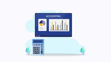 4k animation clip Accountant. Concept of the tax calculating and financial analysis video