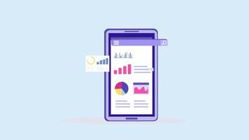 4k animation clip Data analysis. statistical for business finance investment concept on monitor graph dashboard video